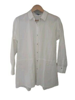 Eileen Fisher Organic Cotton Button Down Tunic Top
